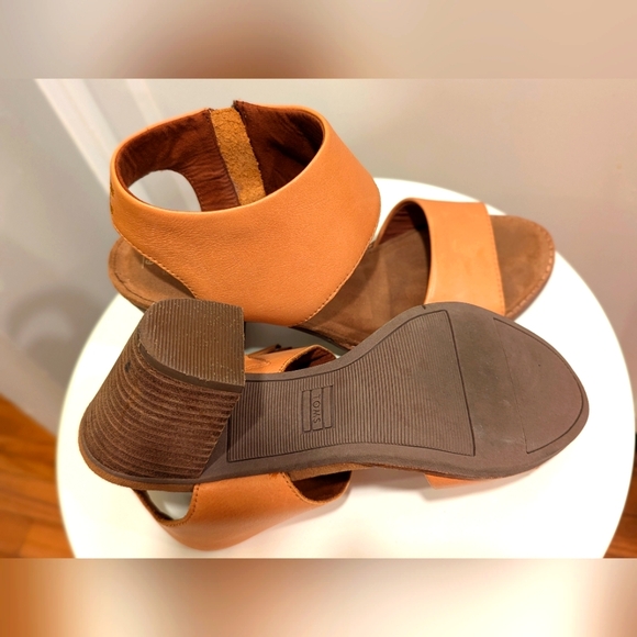 TOMS Women's Weave Heel Sandal, Brown Leather, Size 9 - Picture 5 of 6